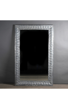 Grande espelho retangular estilo Louis Philippe em zinco
