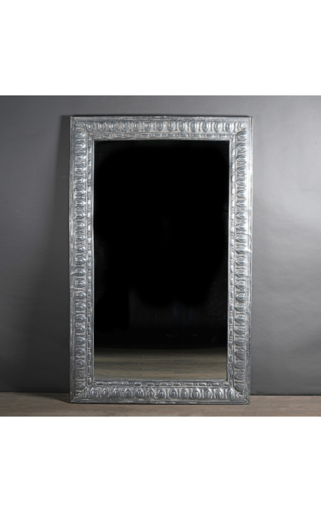 Veliko pravokotno ogledalo v stilu Louis Philippe iz cinka