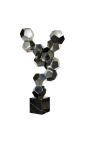 Large contemporary sculpture in chromed metal "Minerai 2.0"