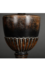 Grande lampada a urna in legno nero