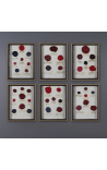 Set of 6 large frames with wax seals
