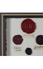 Set of 6 large frames with wax seals
