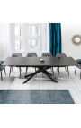 "Euforiska" matbord i svart stål och grafit keramisk topp 180-220-260