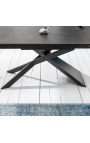 "Eufora" jedálenský stôl v čiernej ocele a grafitovej keramickej hornej časti180-220-260