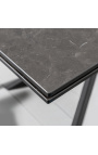 "Euphoric" dining table in black steel and graphite ceramic top 180-220-260