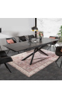 "Euforiska" matbord i svart stål och lava keramisk topp 180-220-260