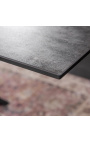 "Euforický" jídelní stůl v černém oceli a lakové keramické ploše 180-220-260