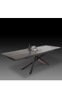 "Eufora" jedálenský stôl v čiernej ocele a lava keramických top180-220-260