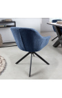 Dining chair "Betty" contemporary and rotating in blue velvet