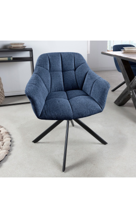 Dining chair "Betty" contemporary and rotating in blue velvet