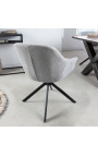 Ensemble de 2 chaises de repas "Betty" rotatives en velours gris clair