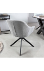 Set of 2 rotating "Betty" meal chairs in light grey velvet