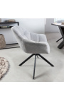 Dining chair "Betty" contemporary and rotating in light gray velvet