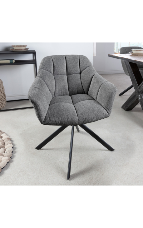 Dining chair "Betty" contemporary and rotating in dark gray velvet