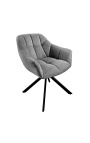 Dining chair "Betty" contemporary and rotating in dark gray velvet