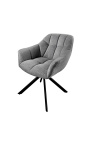 Set van 2 rotating "Betty" eetstoelen in donker grijze velvet