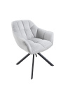 Dining chair "Betty" contemporary and rotating in light gray velvet