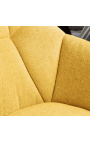 Conjunto de 2 sillas giratorias "Betty" en terciopelo amarillo mostaza