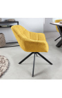 Set of 2 rotating "Betty" dining chairs in mustard yellow velvet