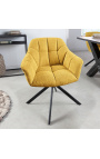 2 sukimosi komplektas "Betė" valgomojo kėdės iš garstyčių geltonos spalvos gaubto
