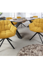 Set de 2 rotații "Betty" scaune de masă în mustard galben