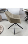 Dining chair "Betty" contemporary and rotating in light brown velvet