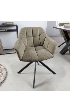 Conjunto de 2 "¿ Qué haces" sillas de comedor de terciopelo de textura marrón claro