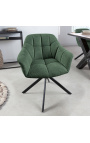 Dining chair "Betty" contemporary and rotating in dark green velvet