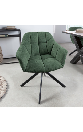 Conjunto de 2 "¿ Qué haces" sillas de comedor de terciopelo de textura verde oscuro