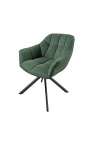 Ensemble de 2 chaises de repas "Betty" rotatives en velours vert foncé