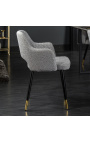 Juego de 2 sillas de comedor Madrid diseño en terciopelo gris claro