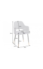 Ensemble de 2 chaises de repas "Madrid" design en velours gris clair