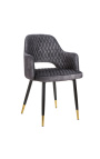Set de 2 scaune "Madrid" design în velvet gri