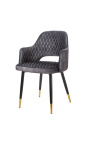 Conjunt de 2 cadires de menjador disseny "Madrid" en vellut gris