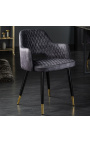 Set von 2 Esszimmerstühlen "Madrid" design in grau samt