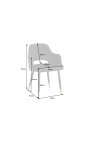 Ensemble de 2 chaises de repas "Madrid" design en velours gris