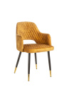 2 spisesteder "Madrid" design i gult mustard velvet