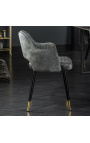 Juego de 2 sillas de comedor Madrid diseño en terciopelo gris