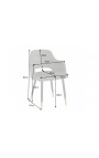 Ensemble de 2 chaises de repas "Madrid" design en velours gris