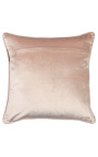Kvadratinė pagalvėlė iš pudros rožinio aksomo su apdaila 45 x 45