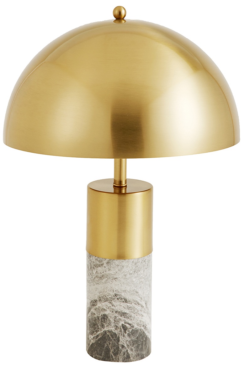 Burlys" tafellamp in grijs marmer en goudkleurig metaal Art-Deco inspiratie