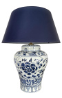 Lampada da tavolo "Ming" in ceramica smaltata blu