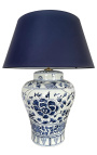 Sombra de lámpara en terciopelo azul marino satinado 60 cm de diámetro