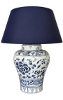 Lampe à poser "Ming" en céramique bleu émaillé