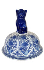 Dekorativní váza typu urny "Ming" v modré smálené keramické, velké vzorce