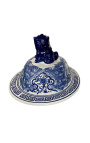 Gerro decoratiu tipus urna "Drac" en ceràmica blava esmaltada, model gran