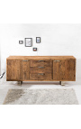 Credenza 2 ante in teak riciclato con base in acciaio inox 160 cm