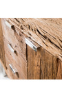 2-dörr sidobord i återvunnet teak med rostfritt stål bas 160 cm