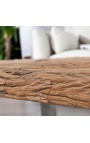 Sofabord i genanvendt teaktræ med fod i rustfrit stål