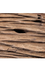 Masa mare din lemn de tec reciclat cu baza din otel inoxidabil 180 cm